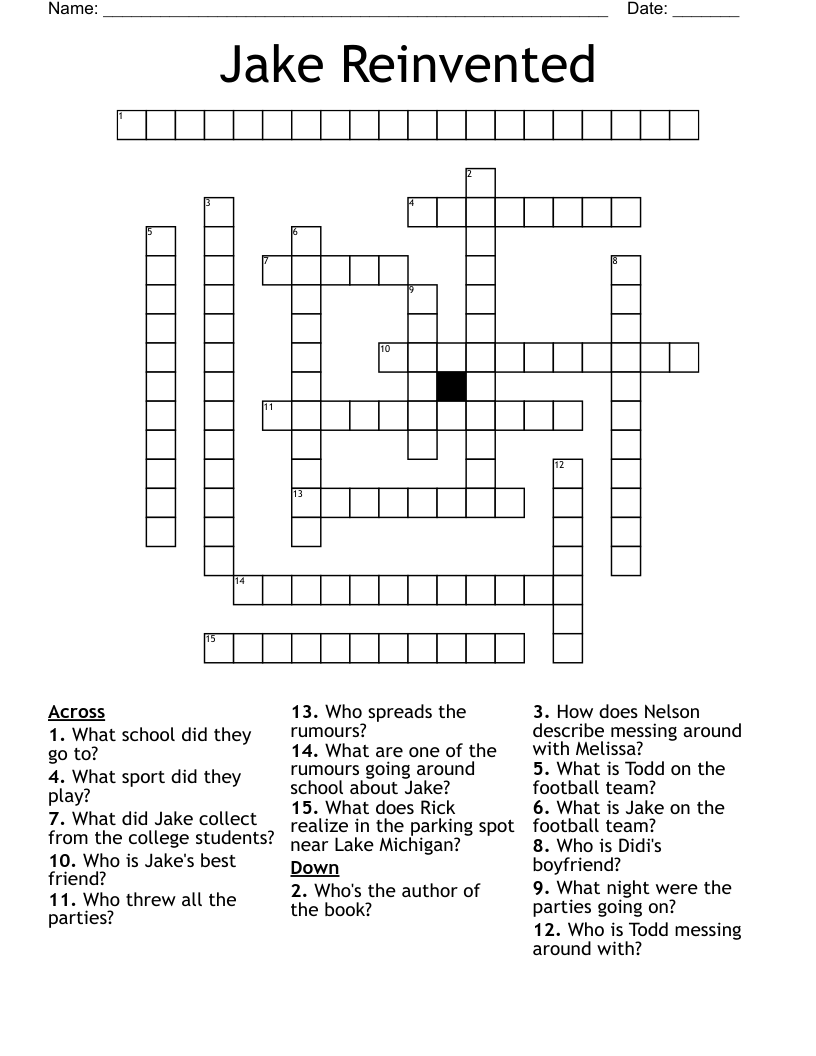 Jake Reinvented  Crossword