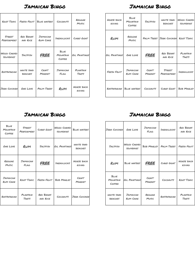 Jamaican Bingo