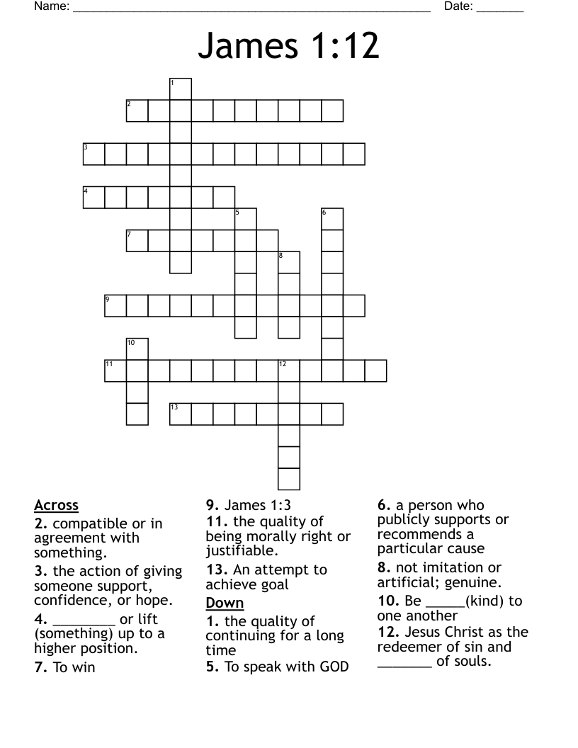 James 1:12 Crossword