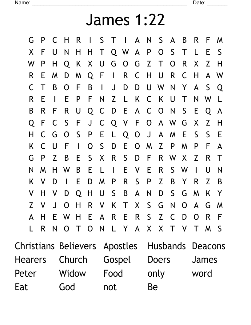 James 1:22 Word Search