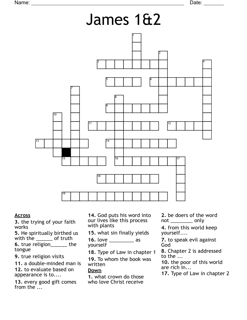 James 1&2 Crossword