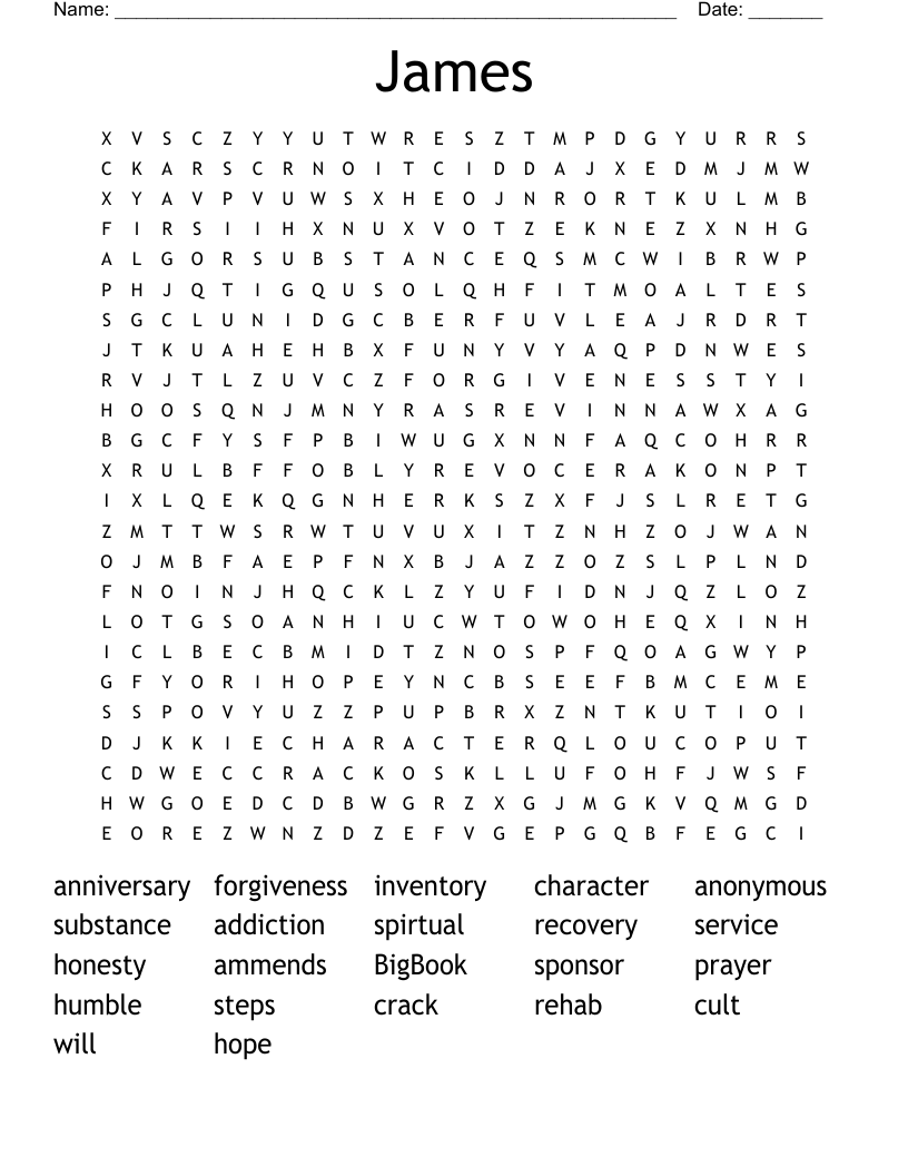 James Word Search