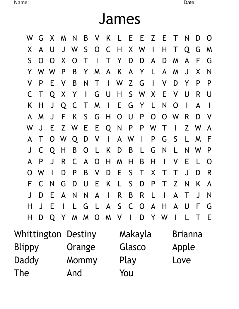 James Word Search