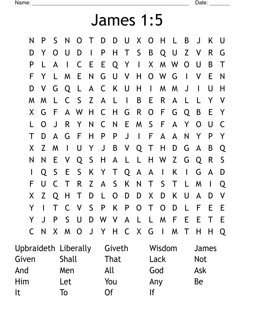 James 1:5 Word Search