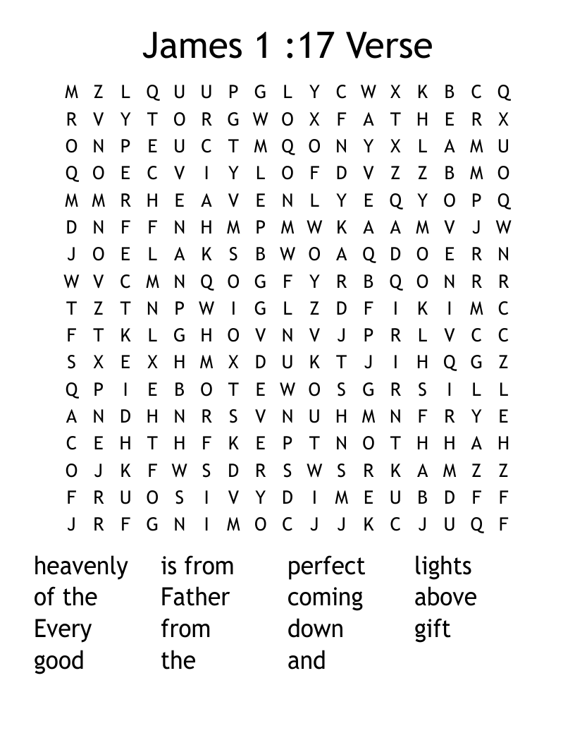 James 1 :17 Verse Word Search