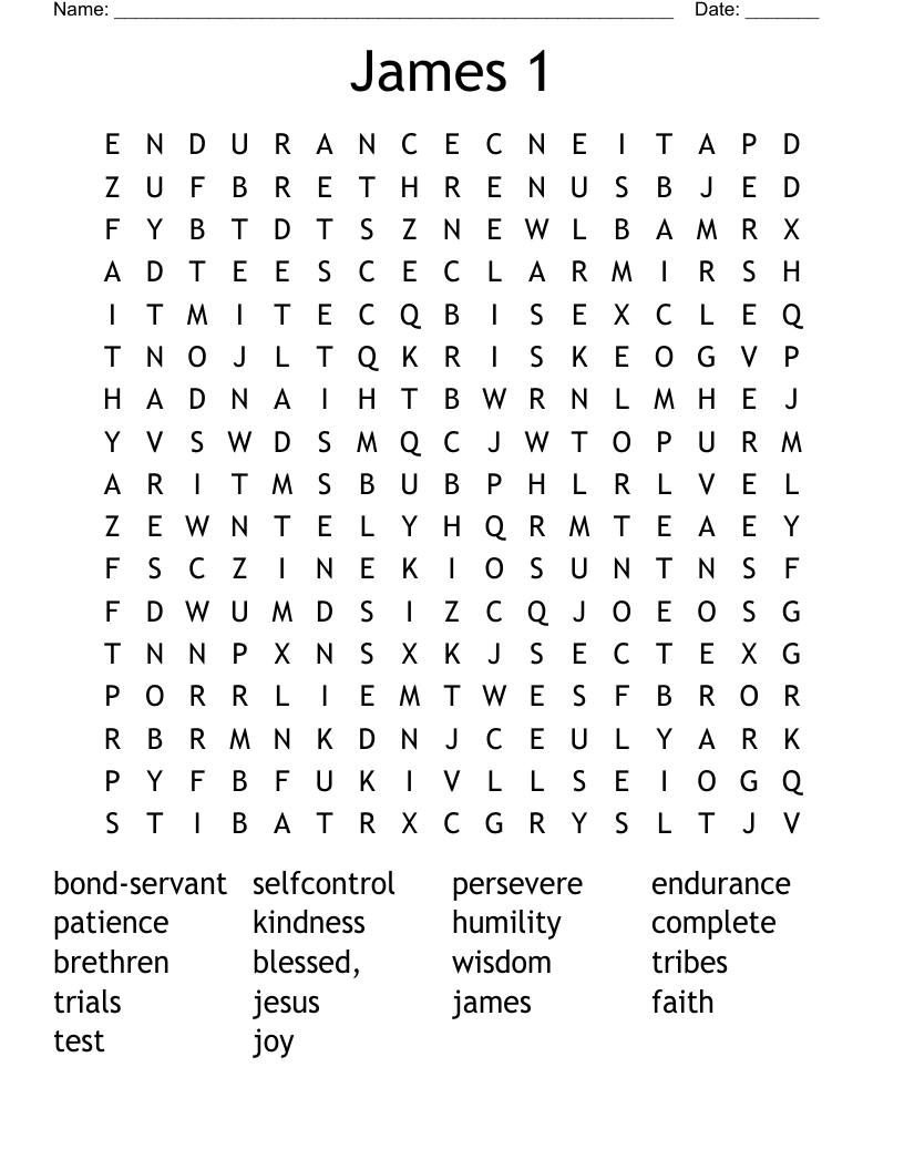 James 1 Word Search