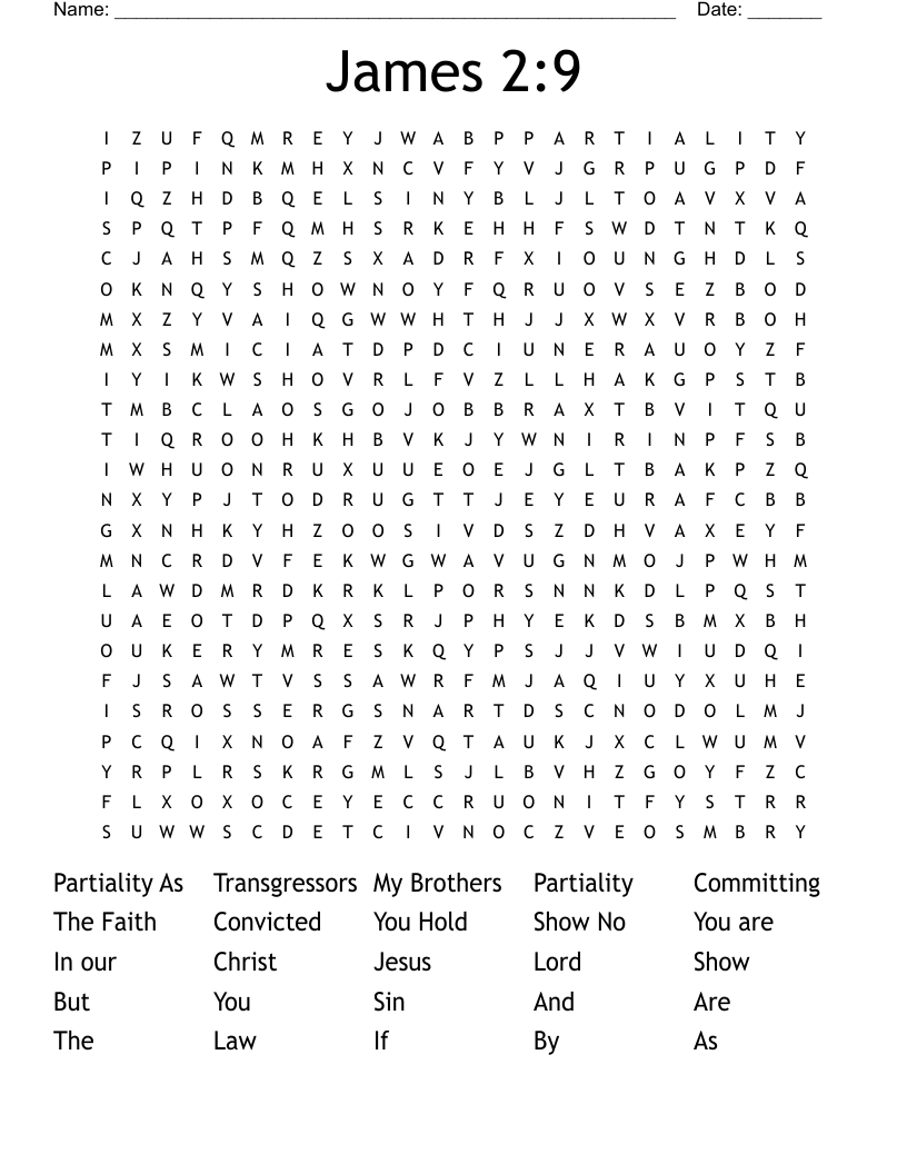 James 2:9 Word Search