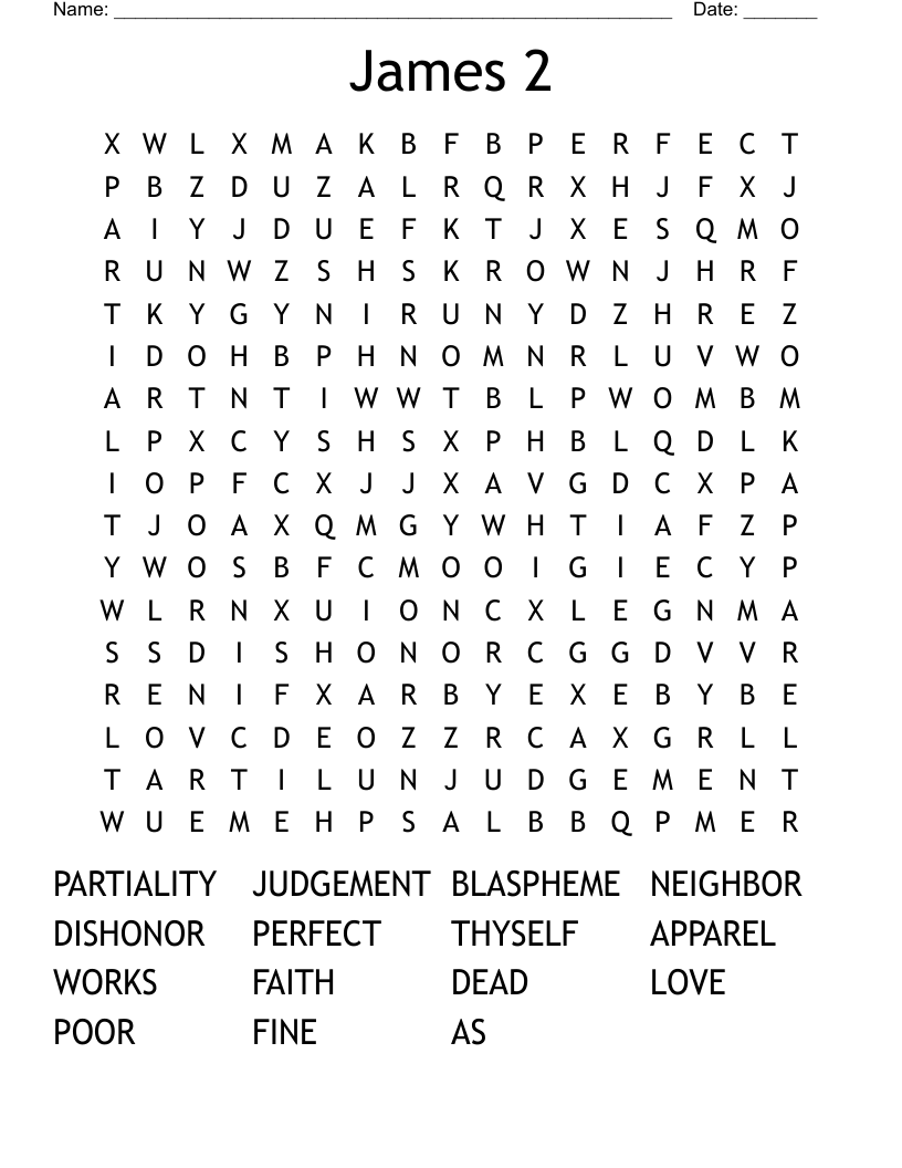 James 2 Word Search