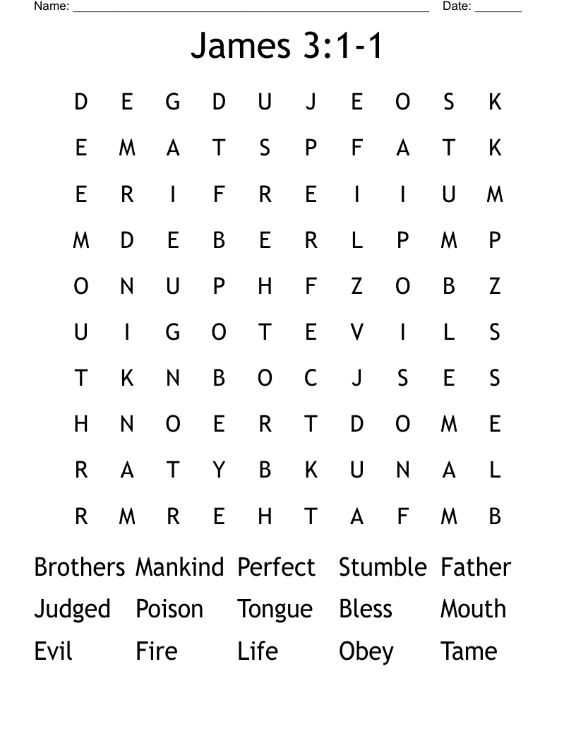 James 3:1-1 Word Search