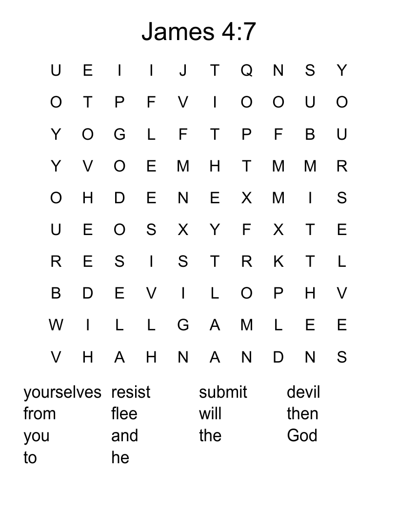 James 4:7 Word Search