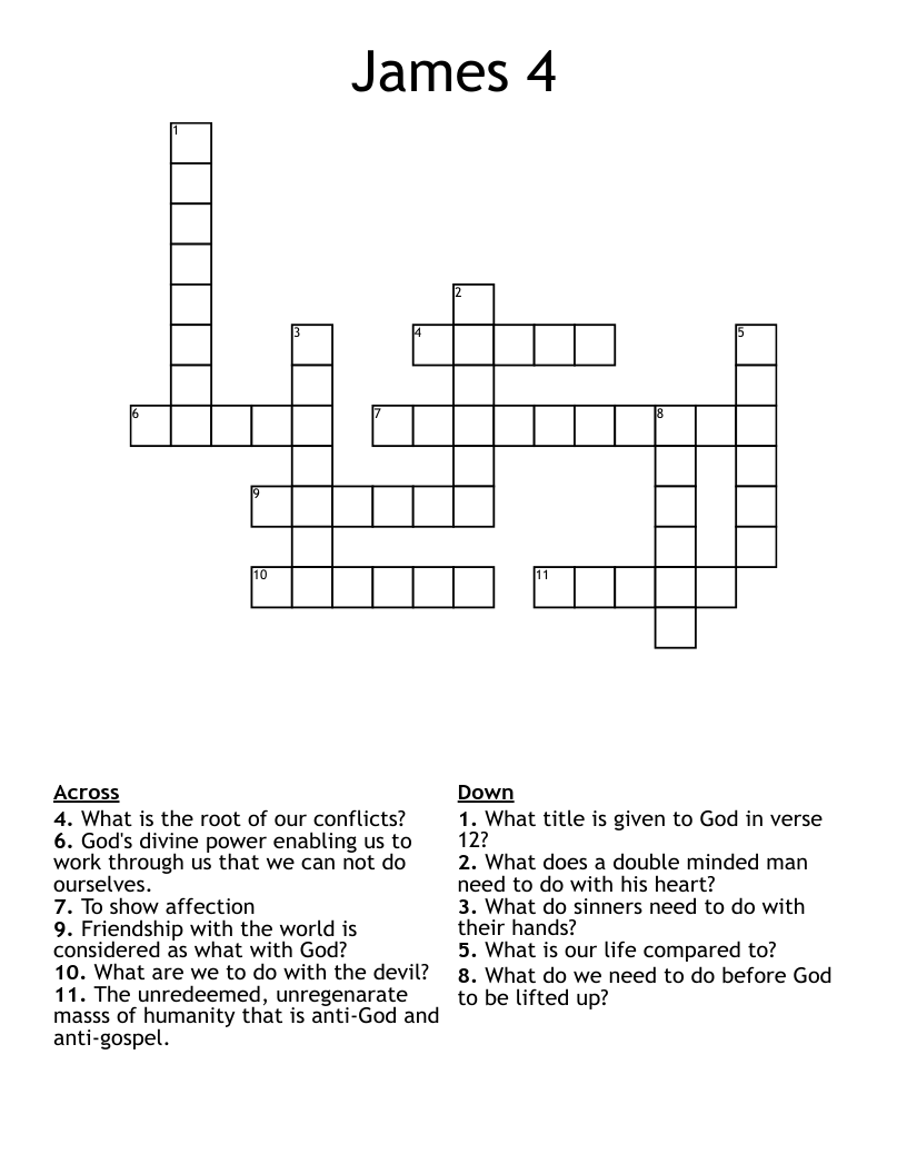 James 4  Crossword