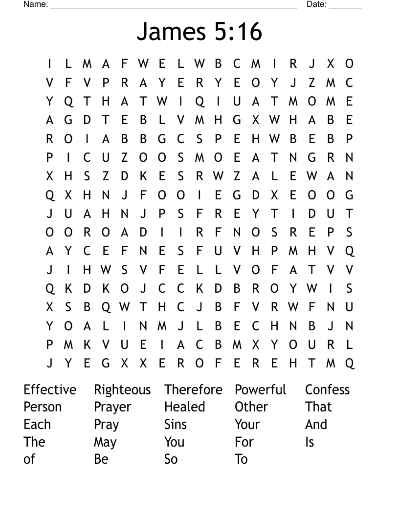 James 5:16 Word Search