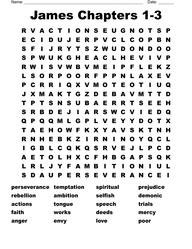 James Chapters 1-3 Word Search