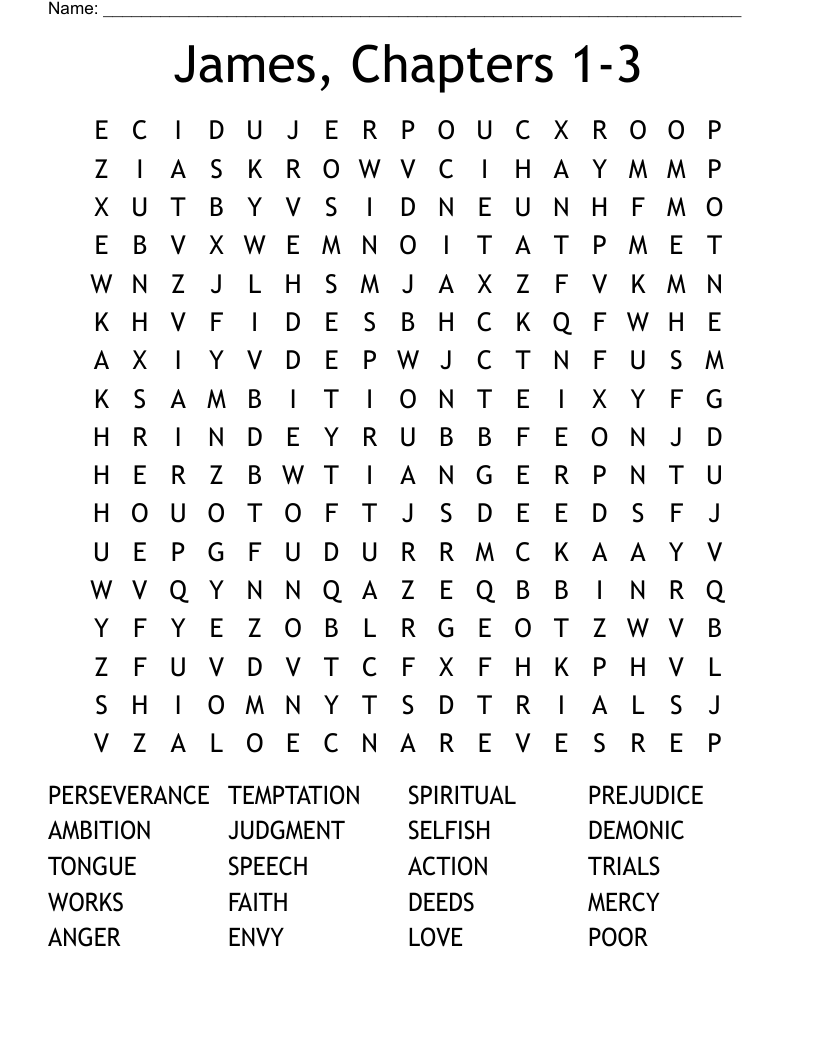 James, Chapters 1-3 Word Search