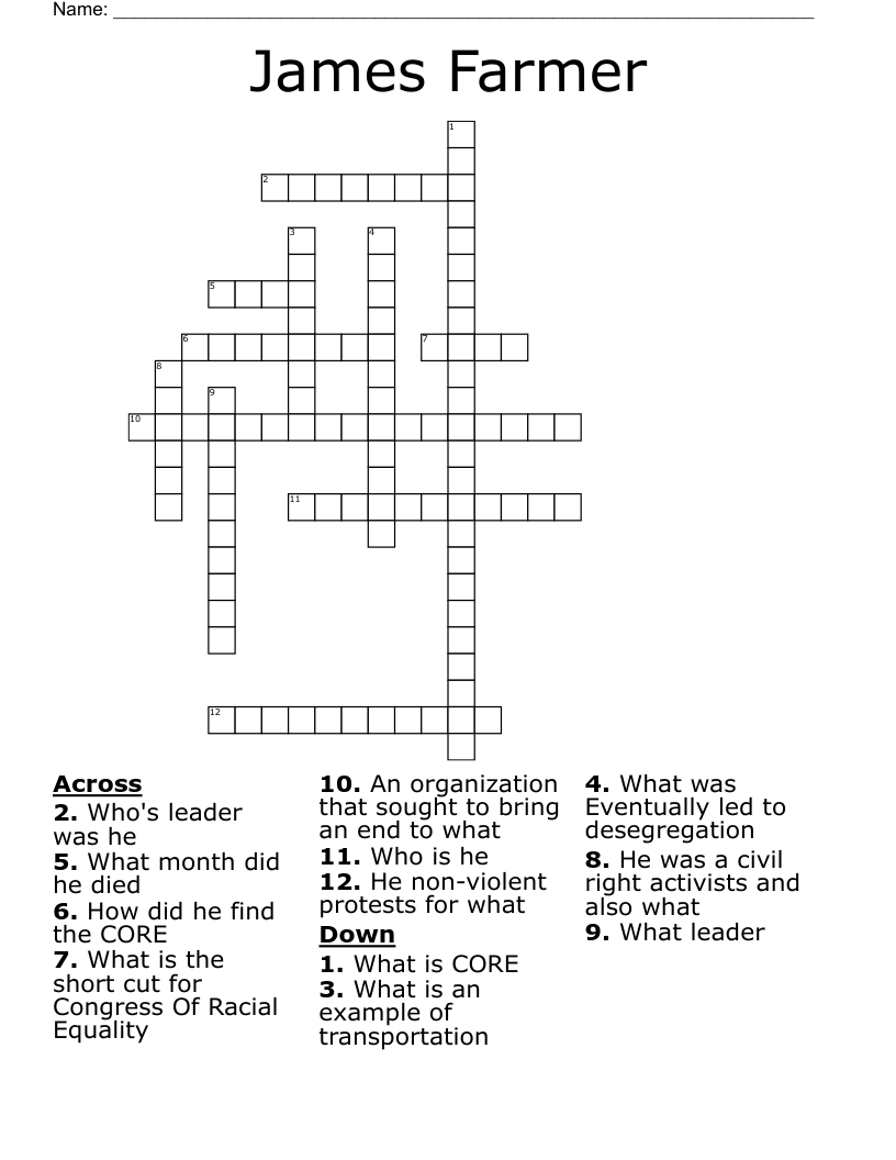 James Farmer  Crossword