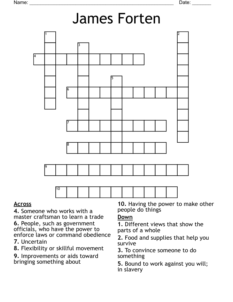 James Forten Crossword