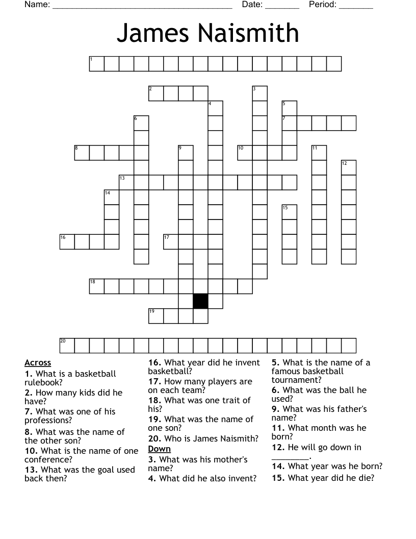 James Naismith Crossword