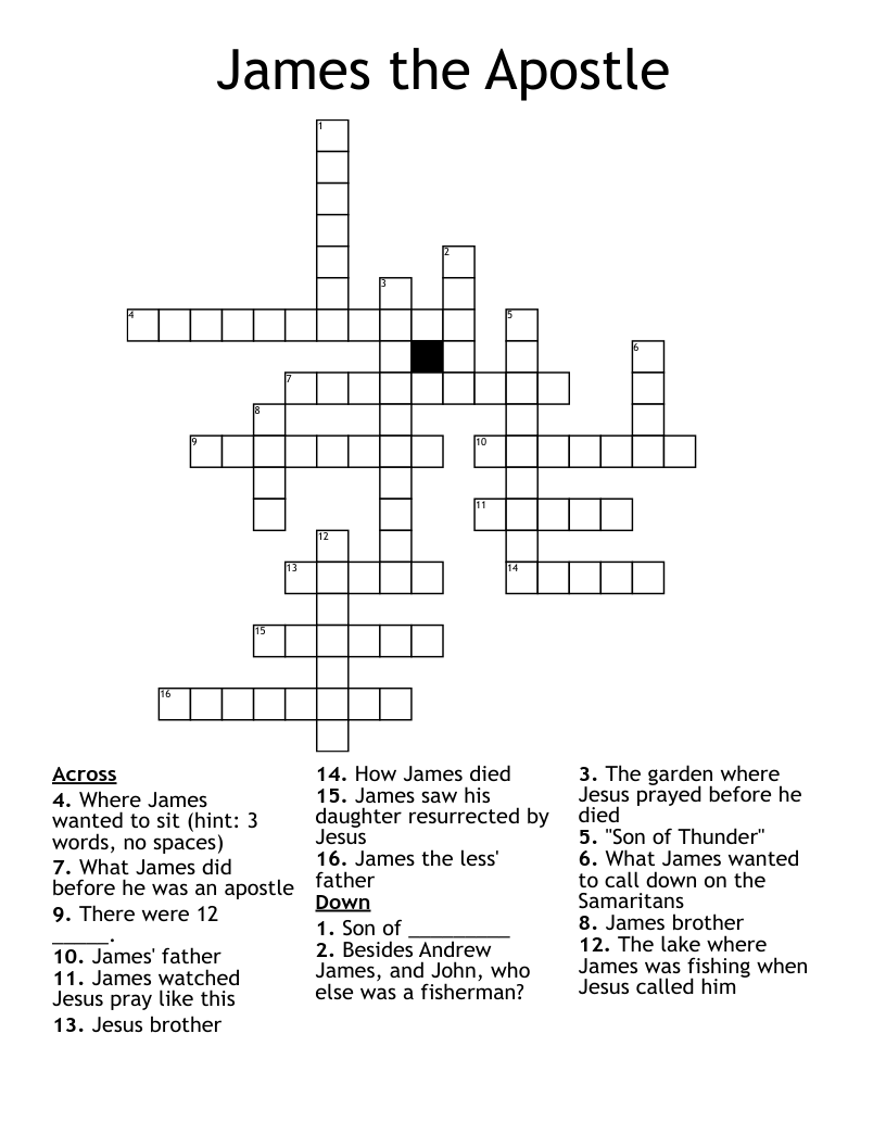 James the Apostle Crossword