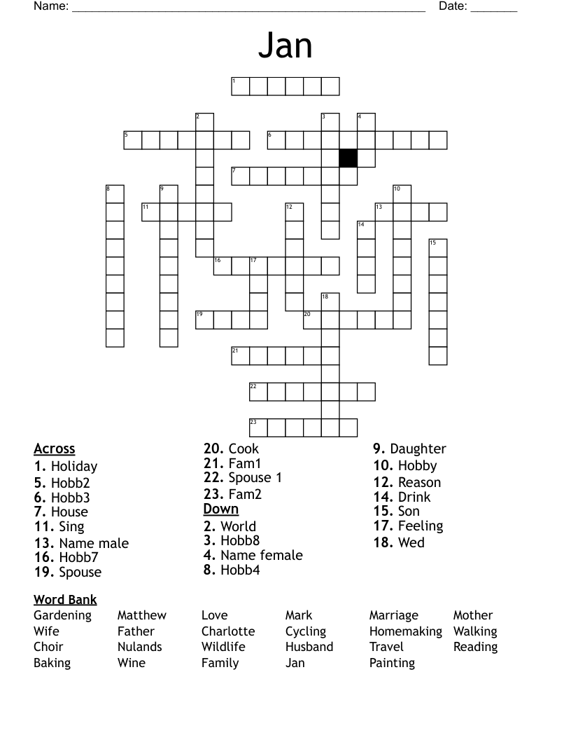 Jan Crossword