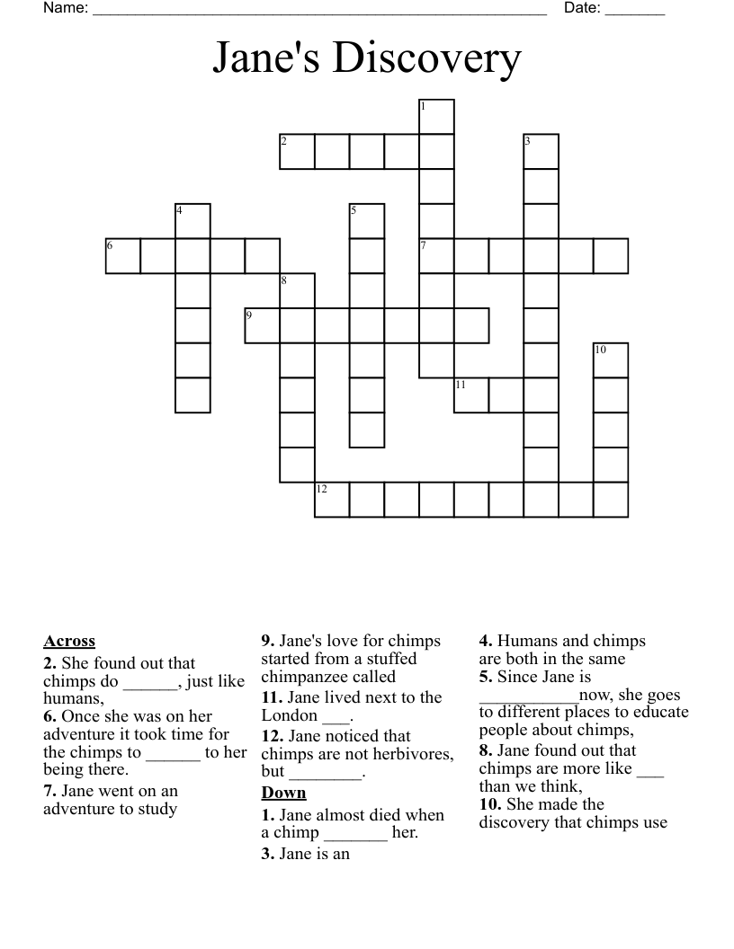 Jane's Discovery Crossword