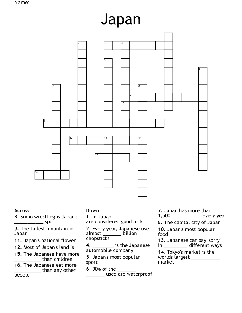 Japan Crossword