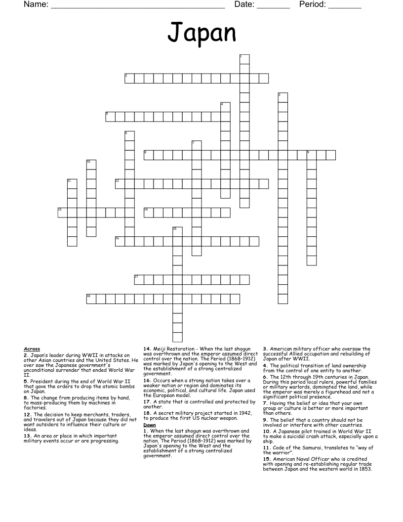 Japan Crossword