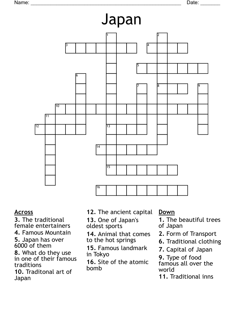 Japan Crossword