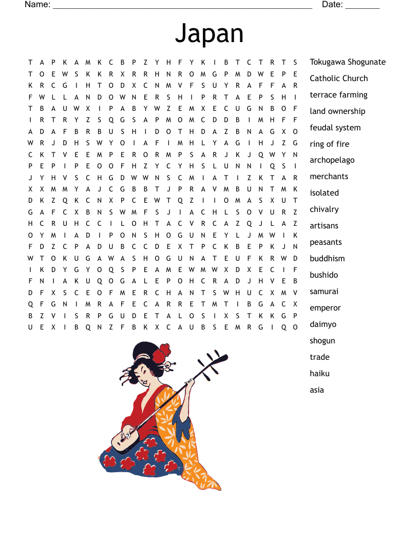 Japan Word Search