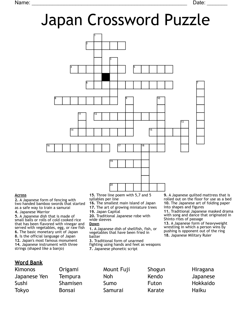 Japan Crossword Puzzle