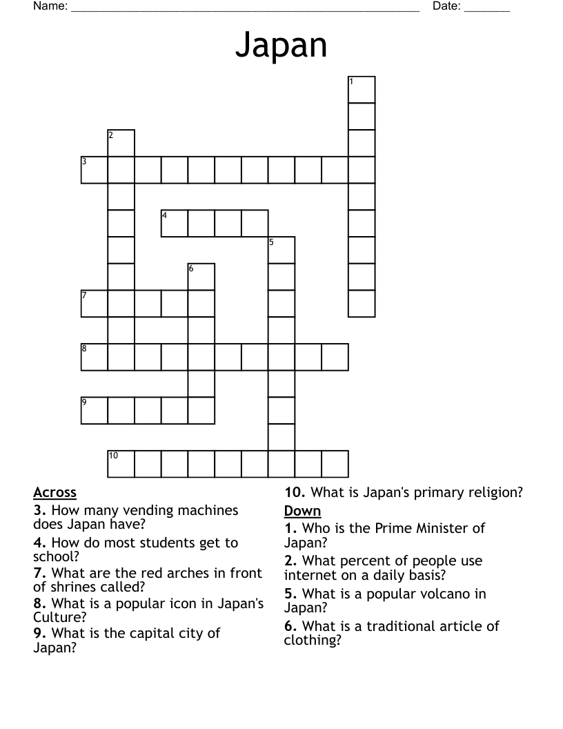 Japan  Crossword