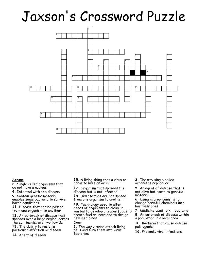 Jaxson's Crossword Puzzle