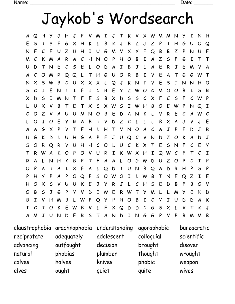 Jaykob's Wordsearch