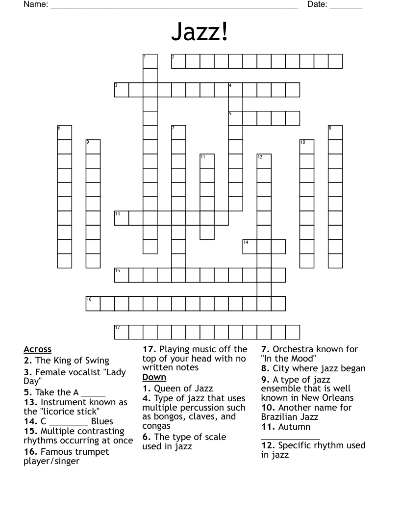 Jazz! Crossword