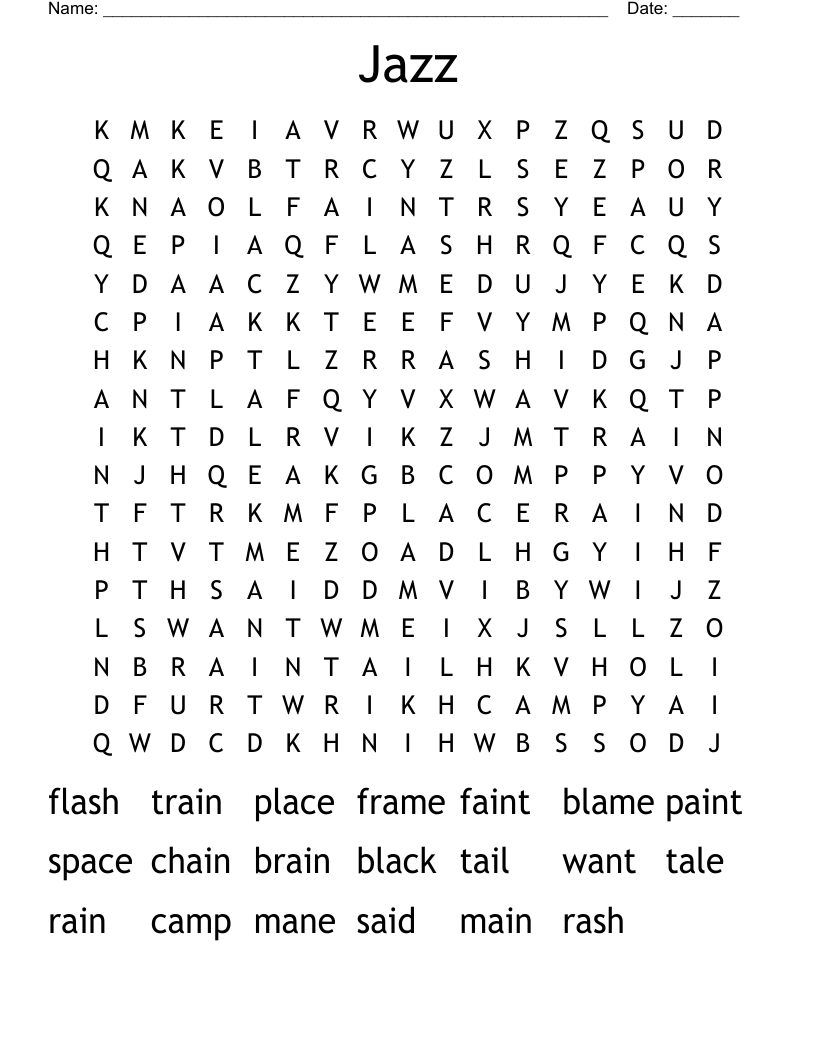 Jazz  Word Search