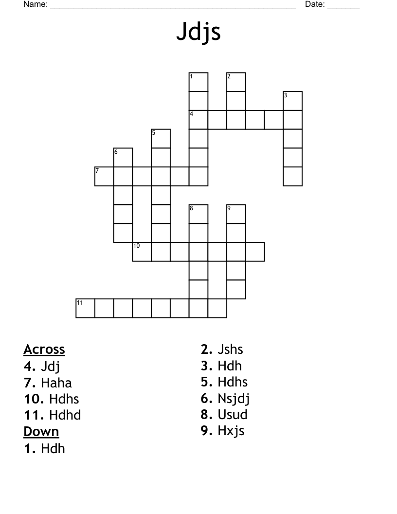 Jdjs Crossword