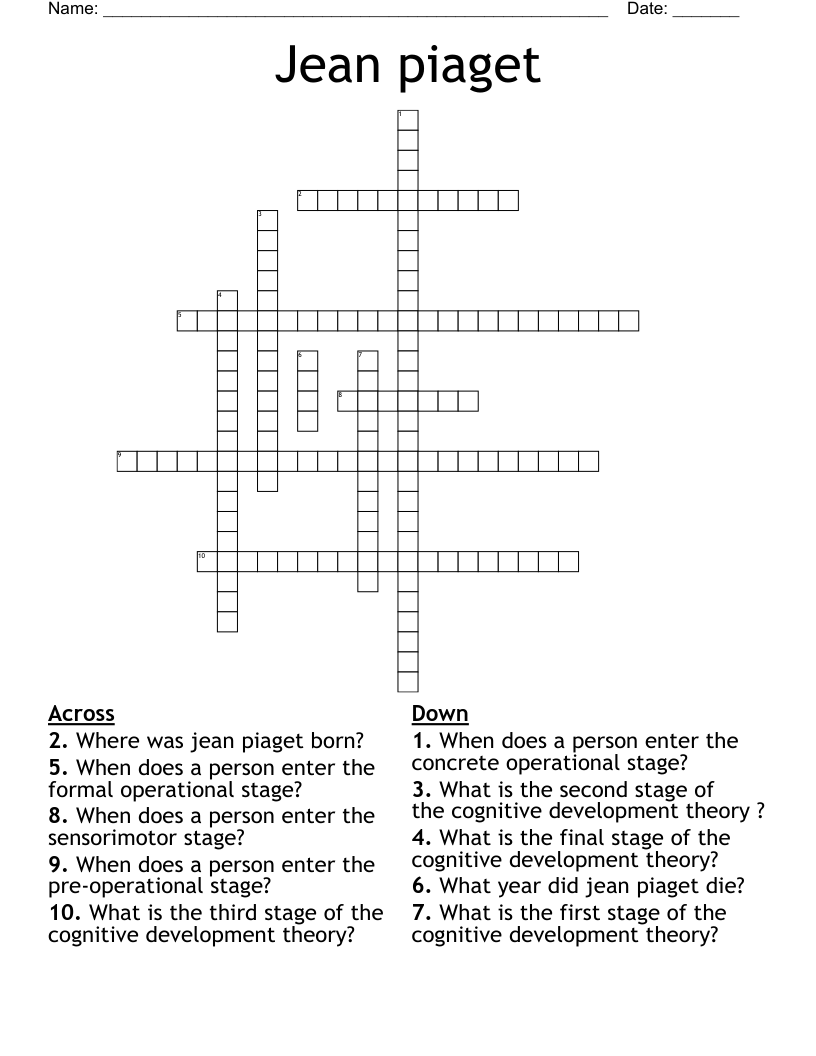 Jean piaget Crossword