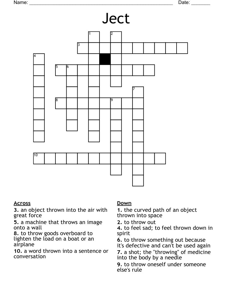 Ject Crossword