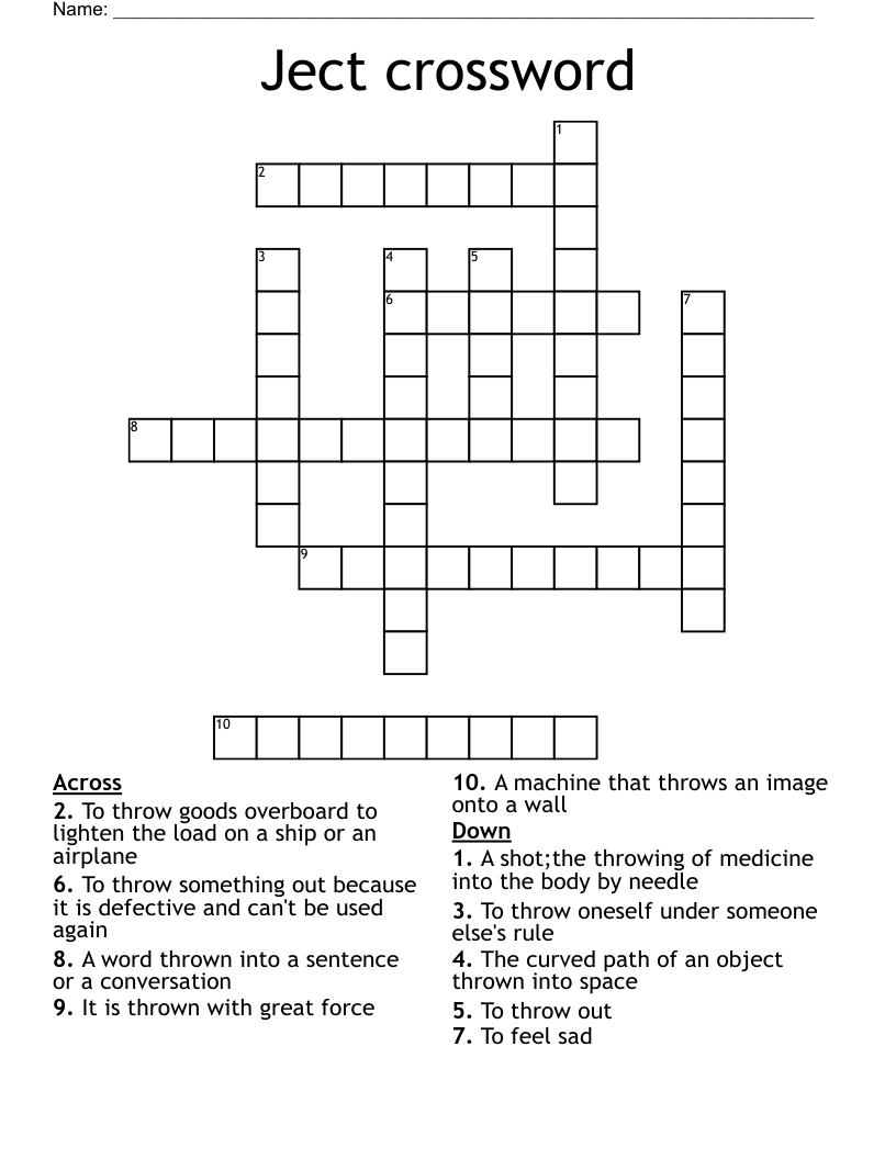 Ject crossword