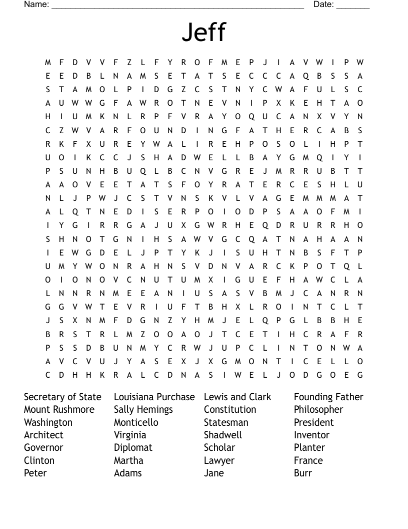 Jeff Word Search