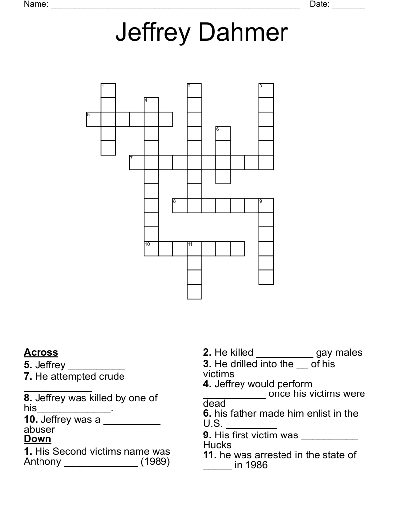 Jeffrey Dahmer Crossword