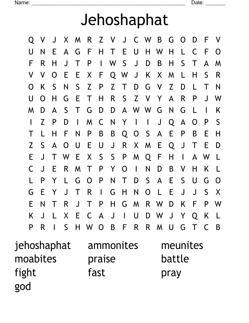 Jehoshaphat Word Search