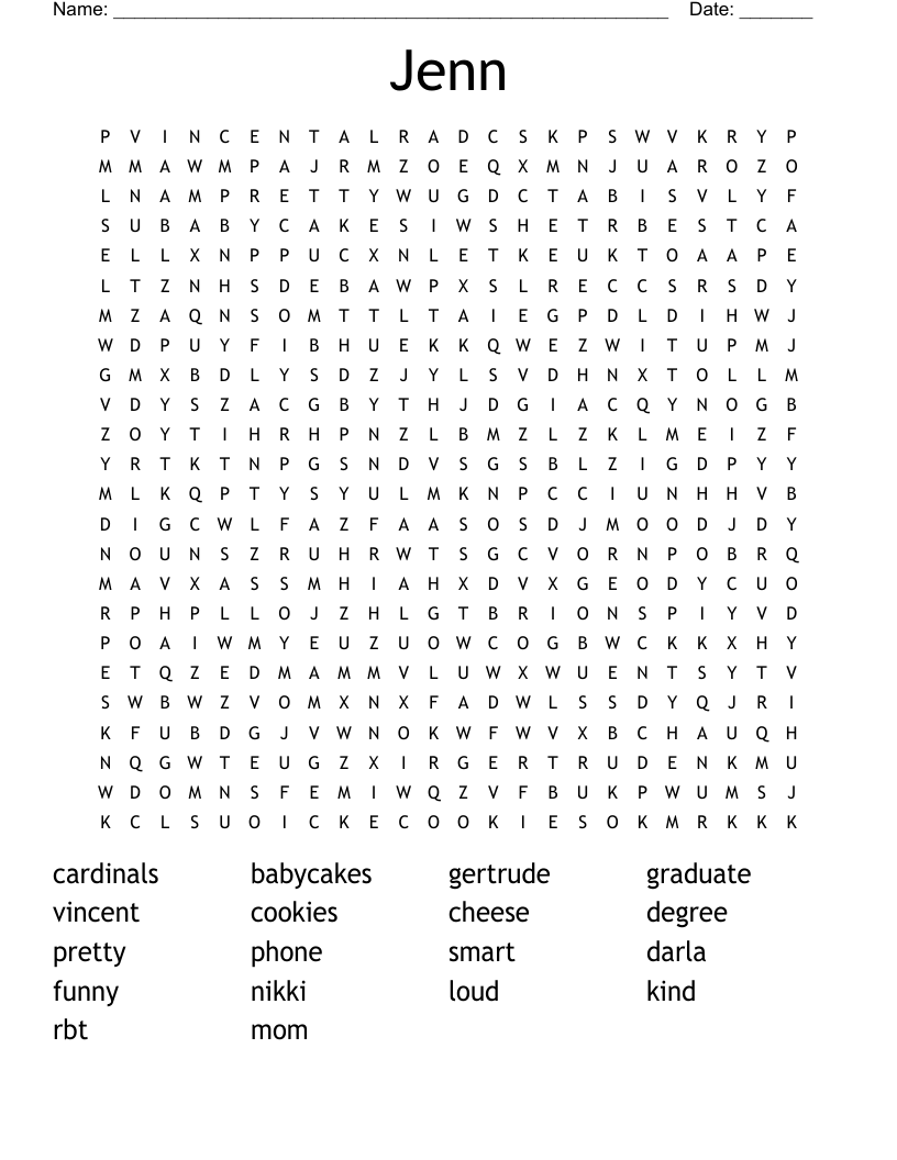 Jenn Word Search