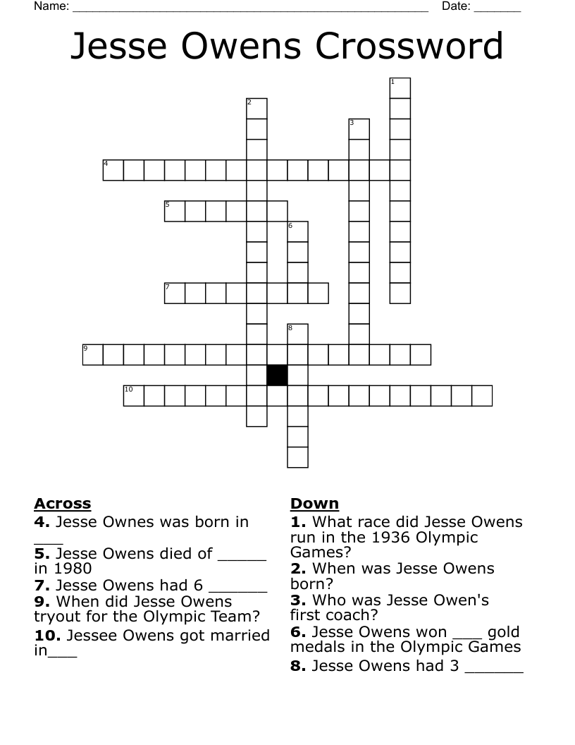 Jesse Owens Crossword