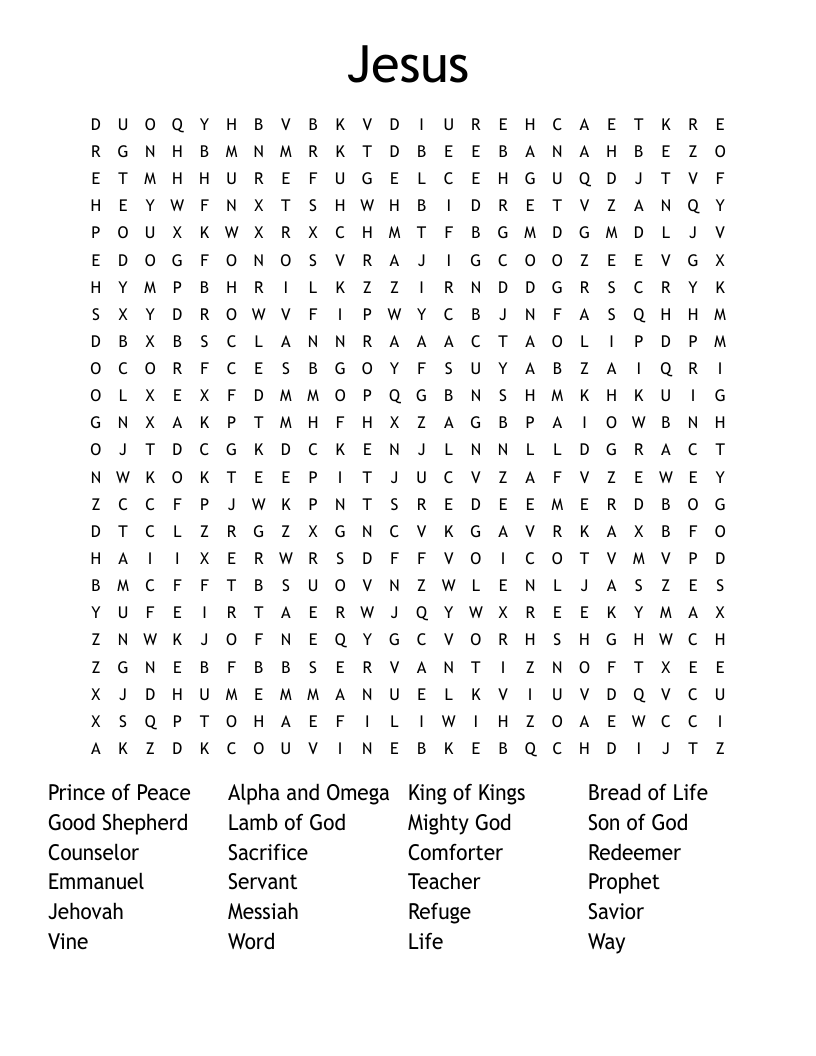 Jesus Word Search