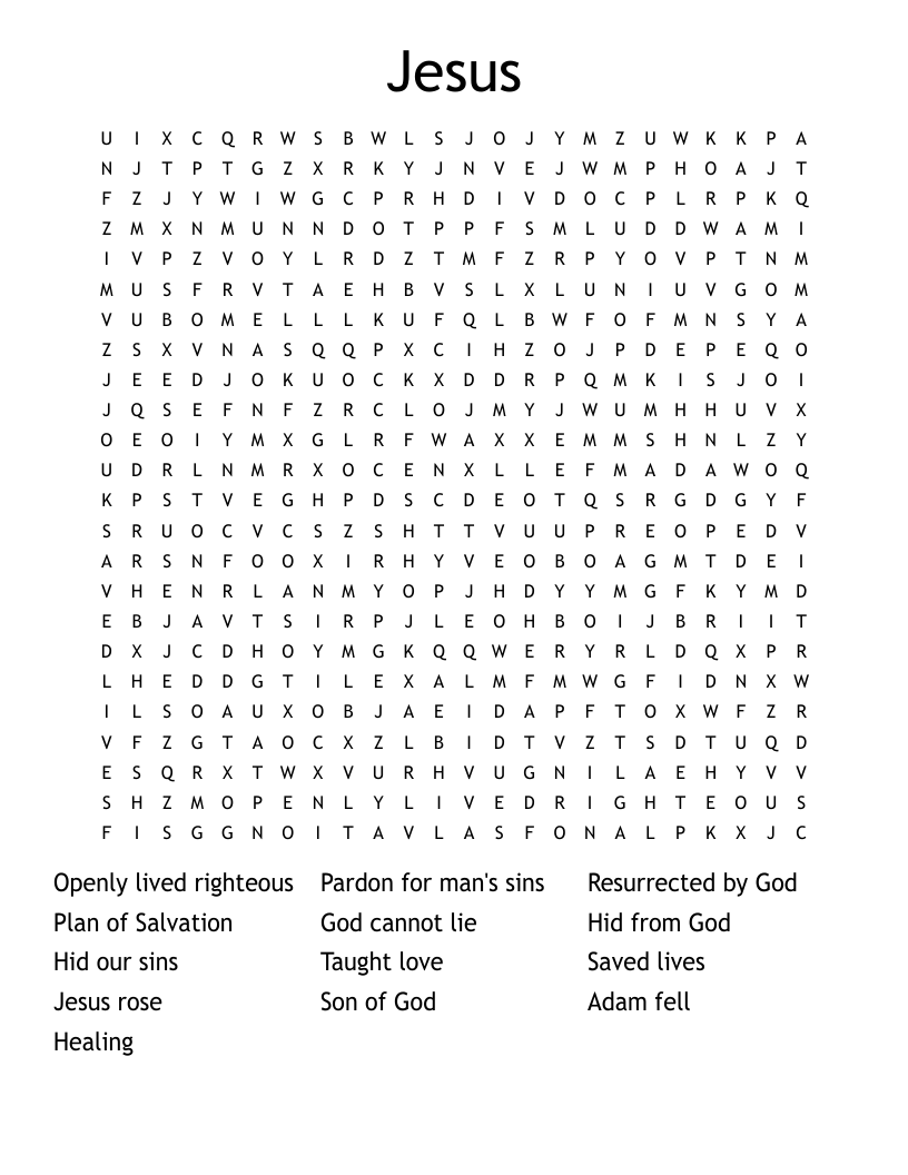 Jesus Word Search