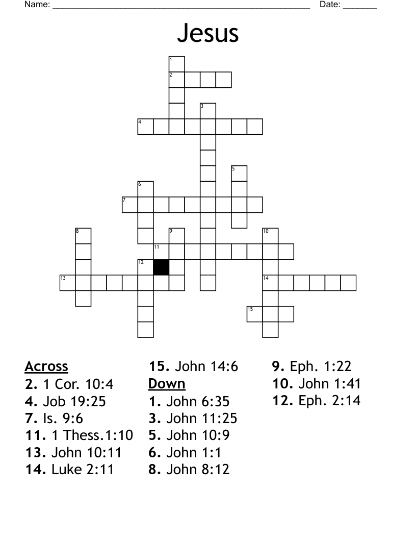 Jesus Crossword