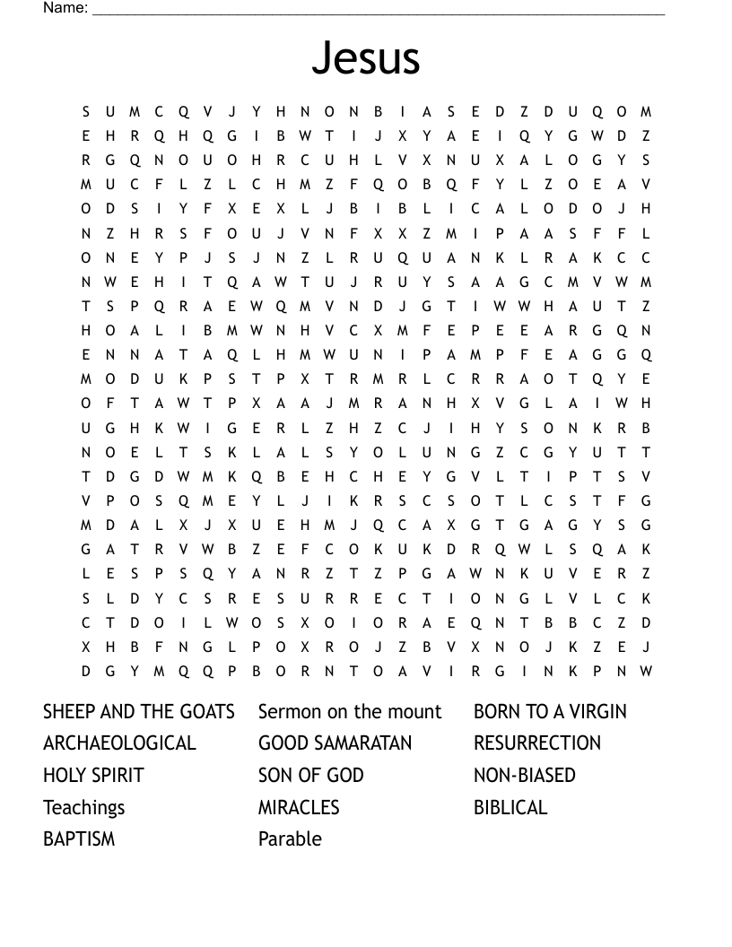 Jesus Word Search