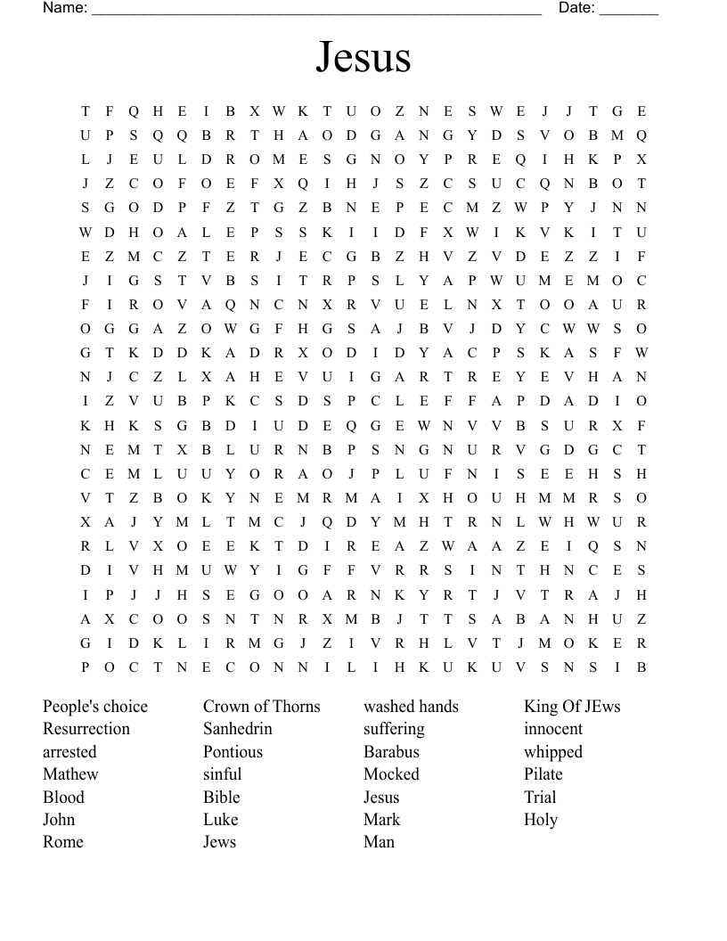 Jesus Word Search