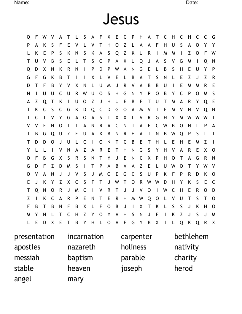 Jesus Word Search