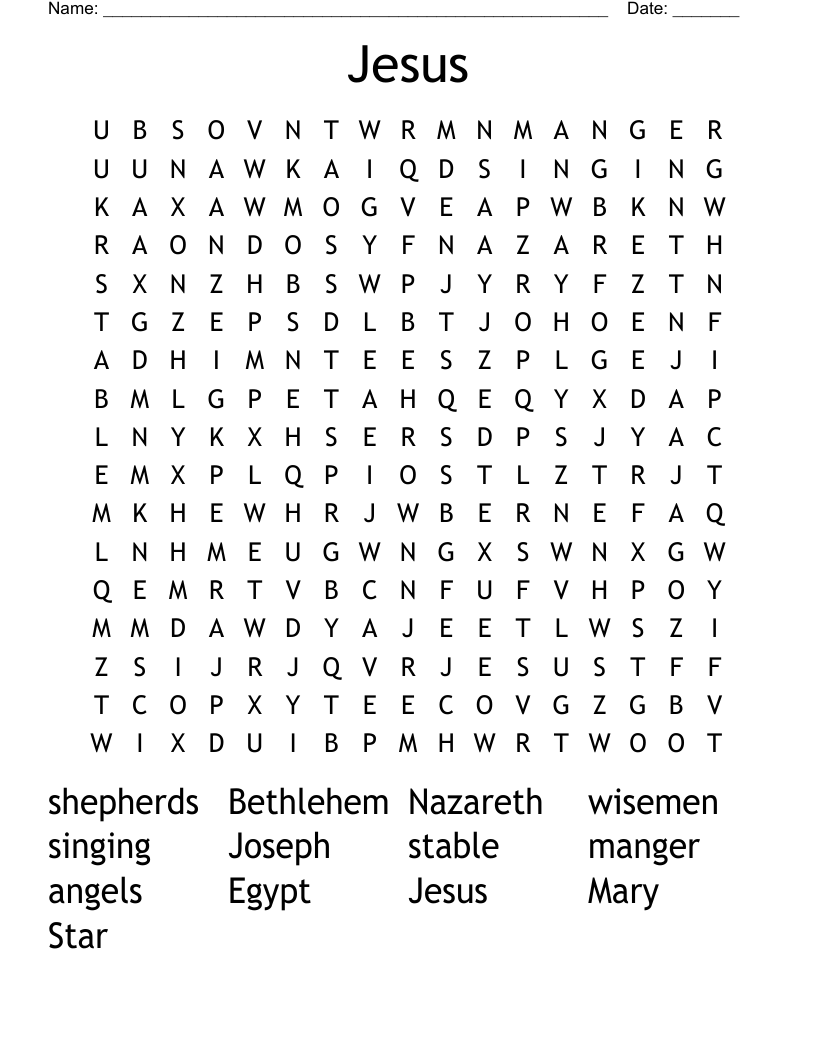Jesus Word Search
